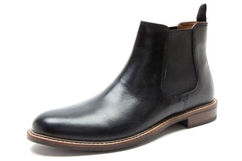 Red Tape Bateman Mens Leather Chelsea Boots with Target Sole Black
